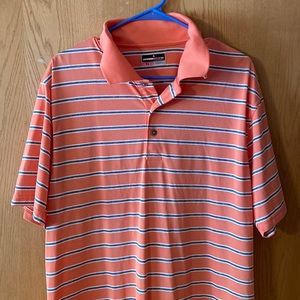 Grand Slam Polo orange and gray stripes
